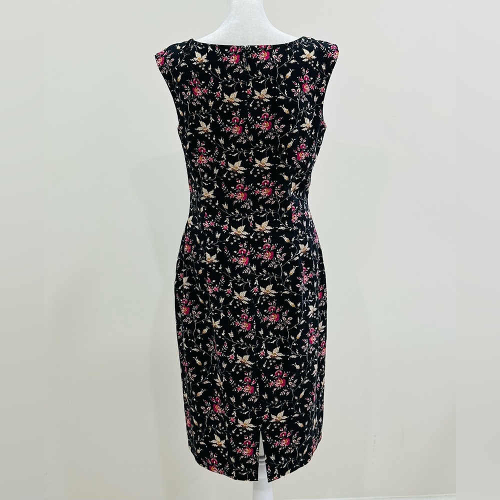 Maggy London Black Floral Sheath Dress with Pink and Cream Accents - Picture 4 of 10